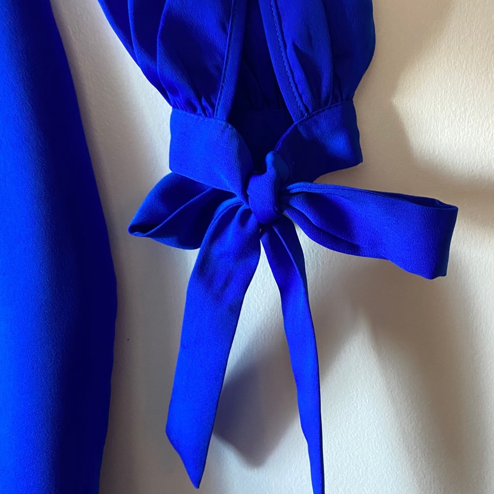 Adelyne Rae blue shoulder cut out dress